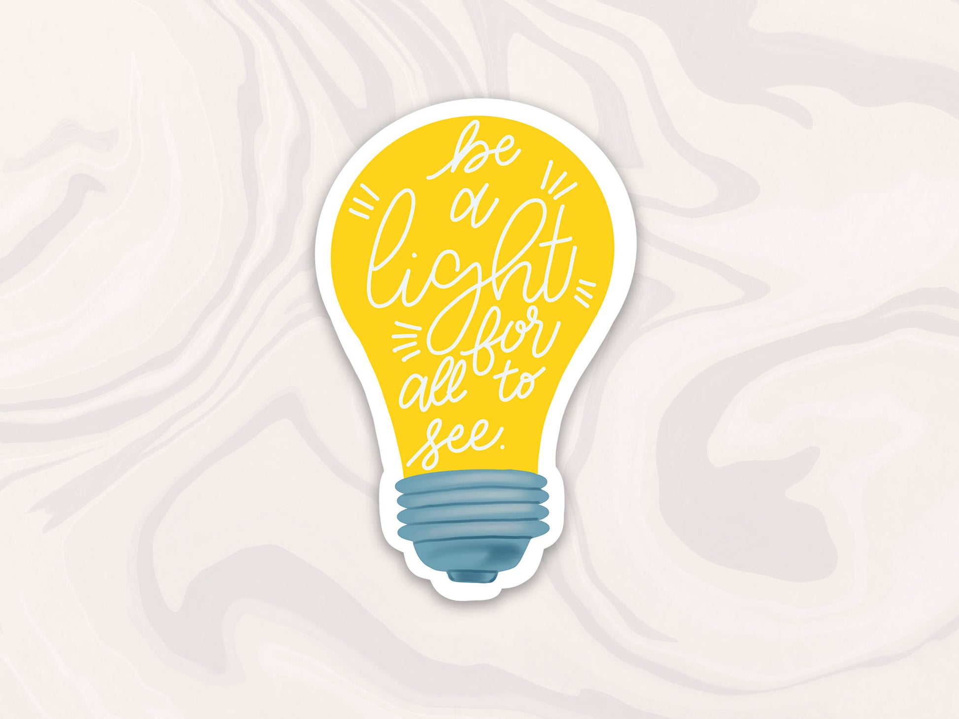 lightbulb sticker with the verse be a light for all to see