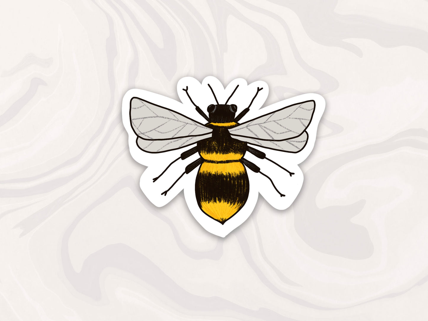 bumble bee sticker set, set of 4 bee themed stickers with positive and encouraging messages, bee sticker
