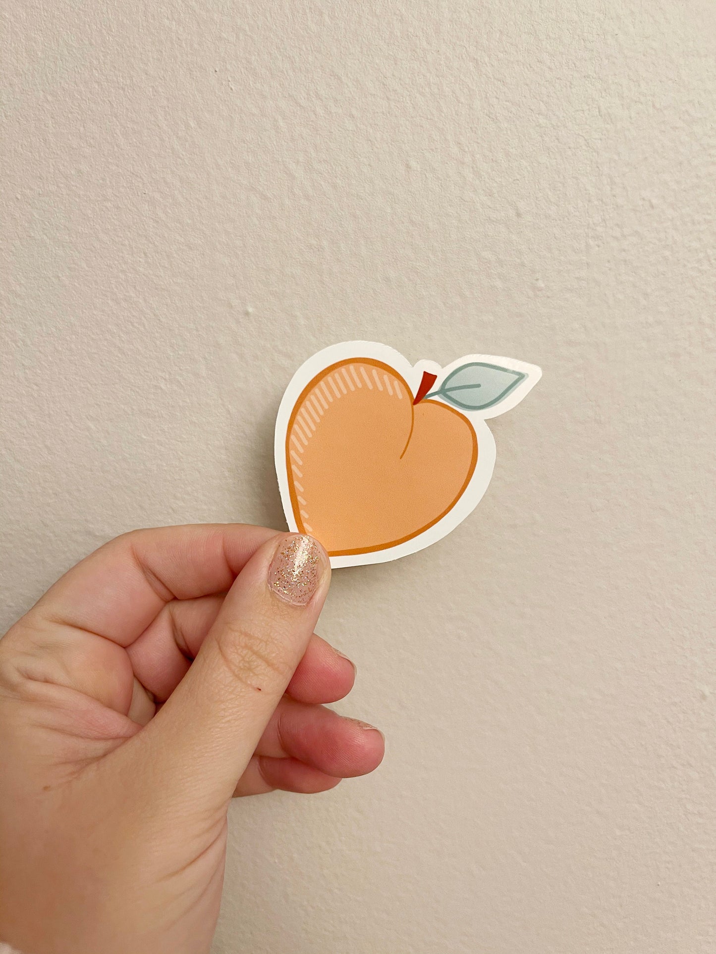 Peach Sticker, 3 inch peach sticker, vinyl sticker, Gift
