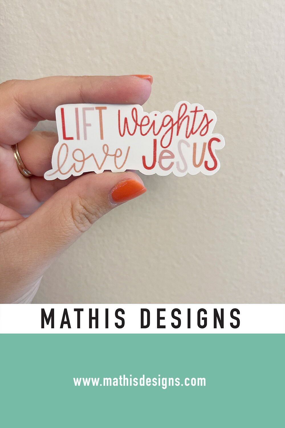 Lift Weights Love Jesus Vinyl Sticker, Gift