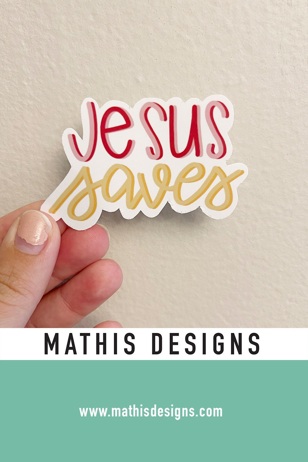 Jesus Saves Sticker, Vinyl Sticker Decal, Jesus Sticker, Gift