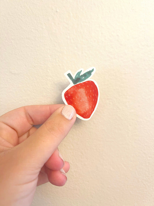 Watercolor Strawberry Sticker, Gift
