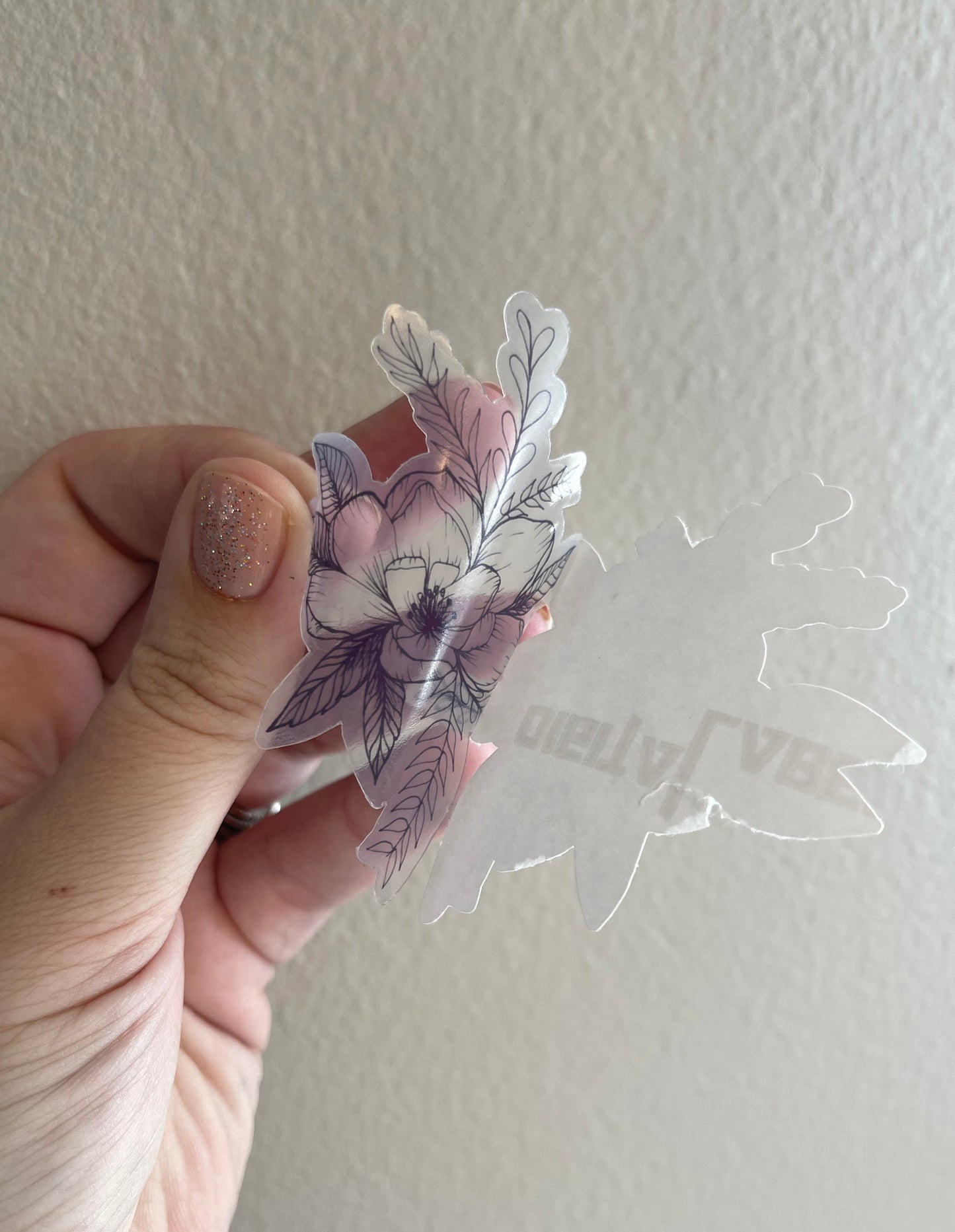 transparent clear flower vinyl sticker decal