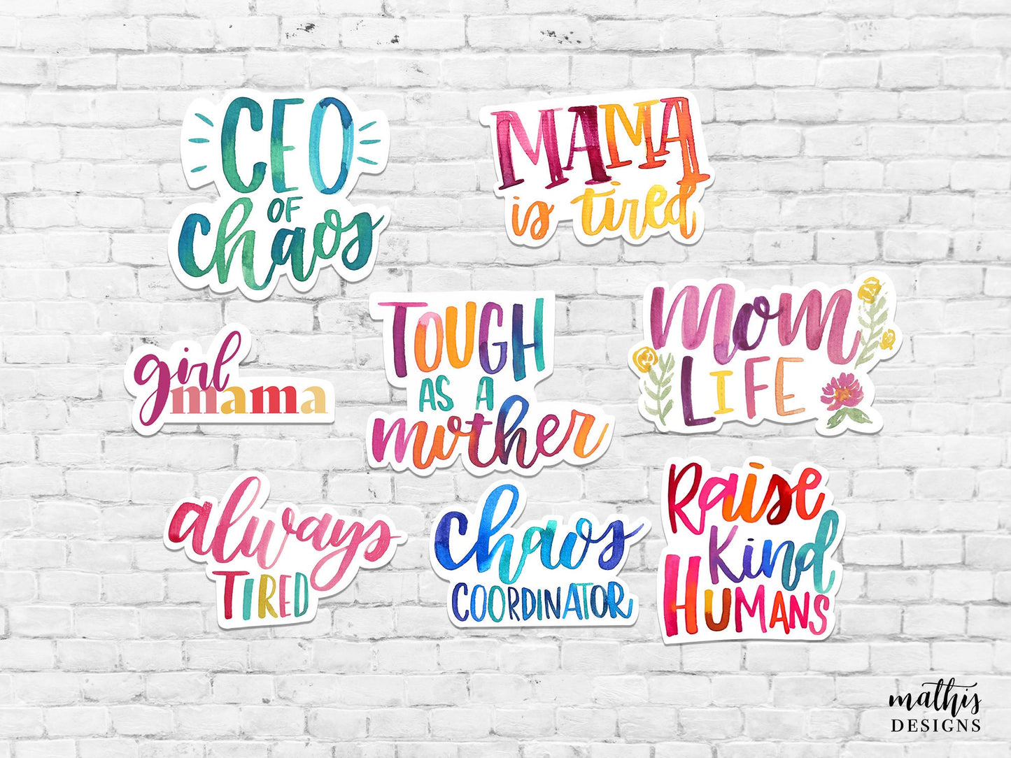 Mom Life Stickers, Sticker Set of 8, Stickers for Moms, Motherhood Stickers, Parenting Decals, Gift