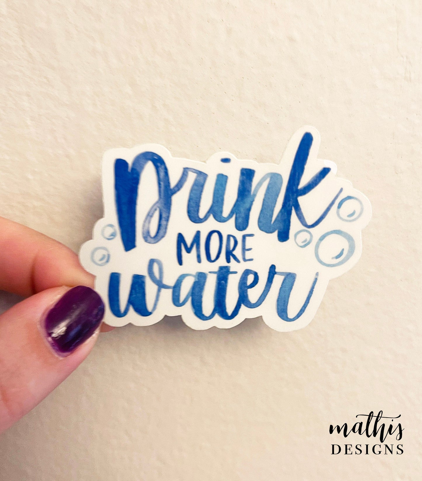 Drink More Water Sticker, Water Bottle Sticker, Watercolor Sticker, Gift