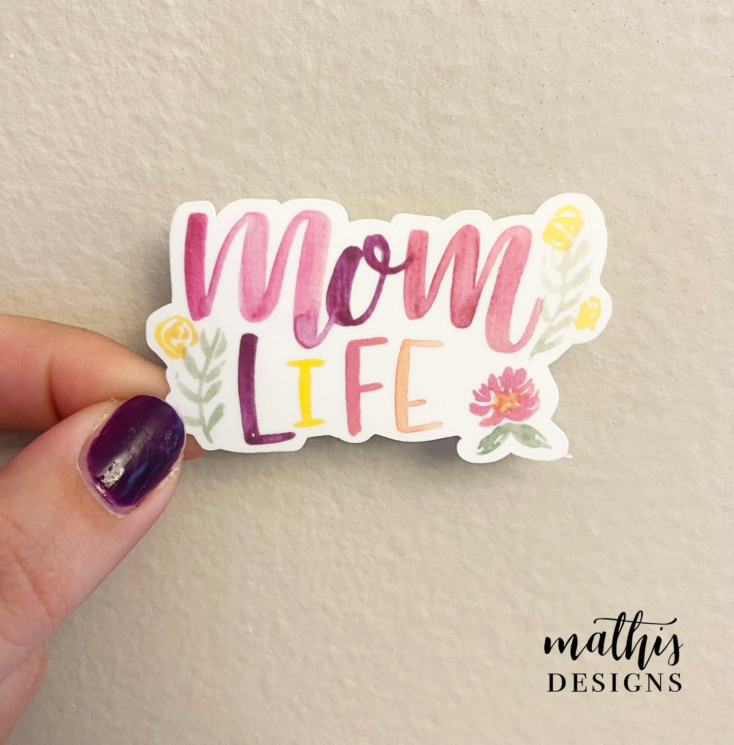 Mom Life Sticker, Motherhood Sticker, Mom Life Decal, Parenting Sticker, Watercolor Sticker, Water Bottle Sticker, Gift