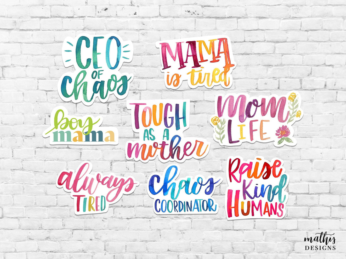 Mom Life Stickers, Sticker Set of 8, Stickers for Moms, Motherhood Stickers, Parenting Decals, Gift