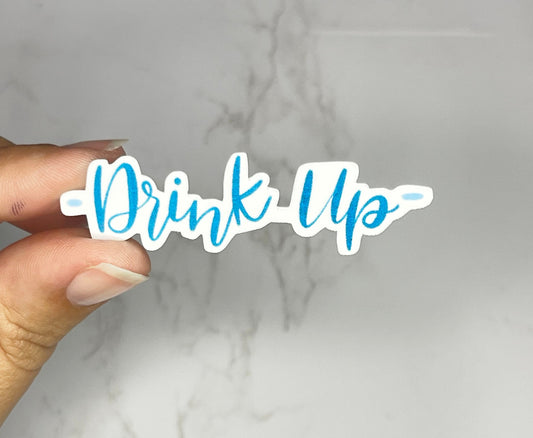 Drink Up Water Bottle sticker, Stay Hydrated Sticker, Funny Water Bottle Sticker, waterproof decal, Gift