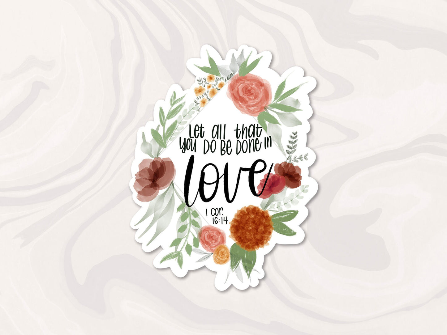 Do All Things in Love Sticker, Bible Verse Sticker, Christian Sticker, Corinthians Sticker, Gift