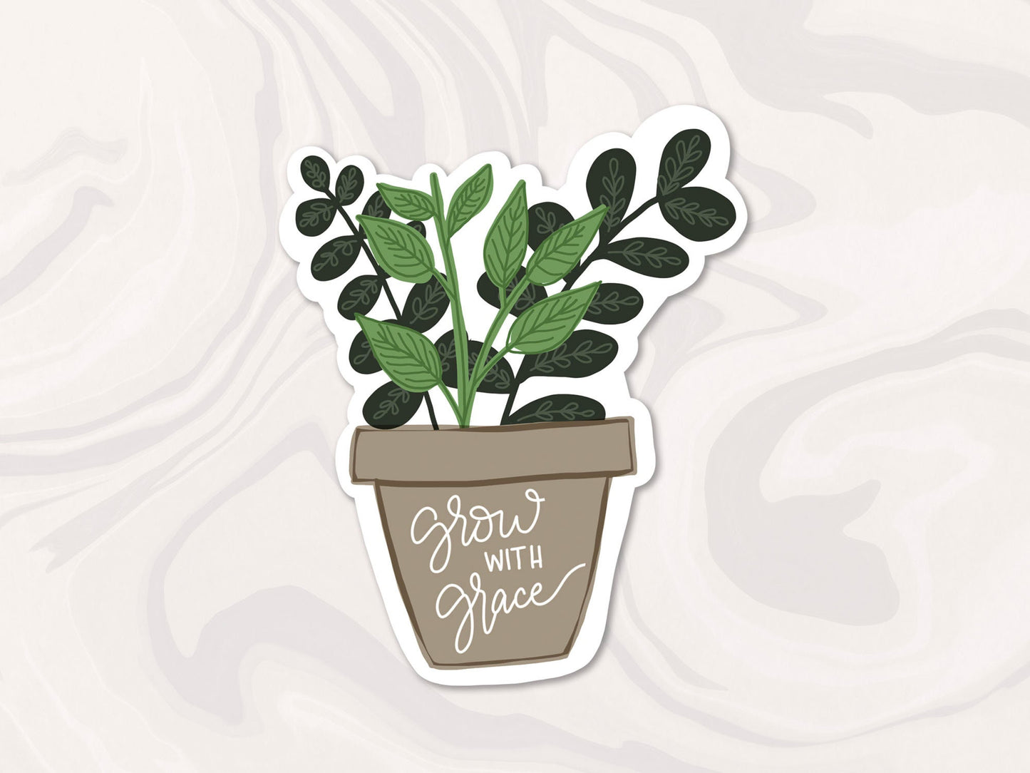 Grow With Grace Sticker, Bible Sticker, Christian Sticker, Plant Sticker, Gift