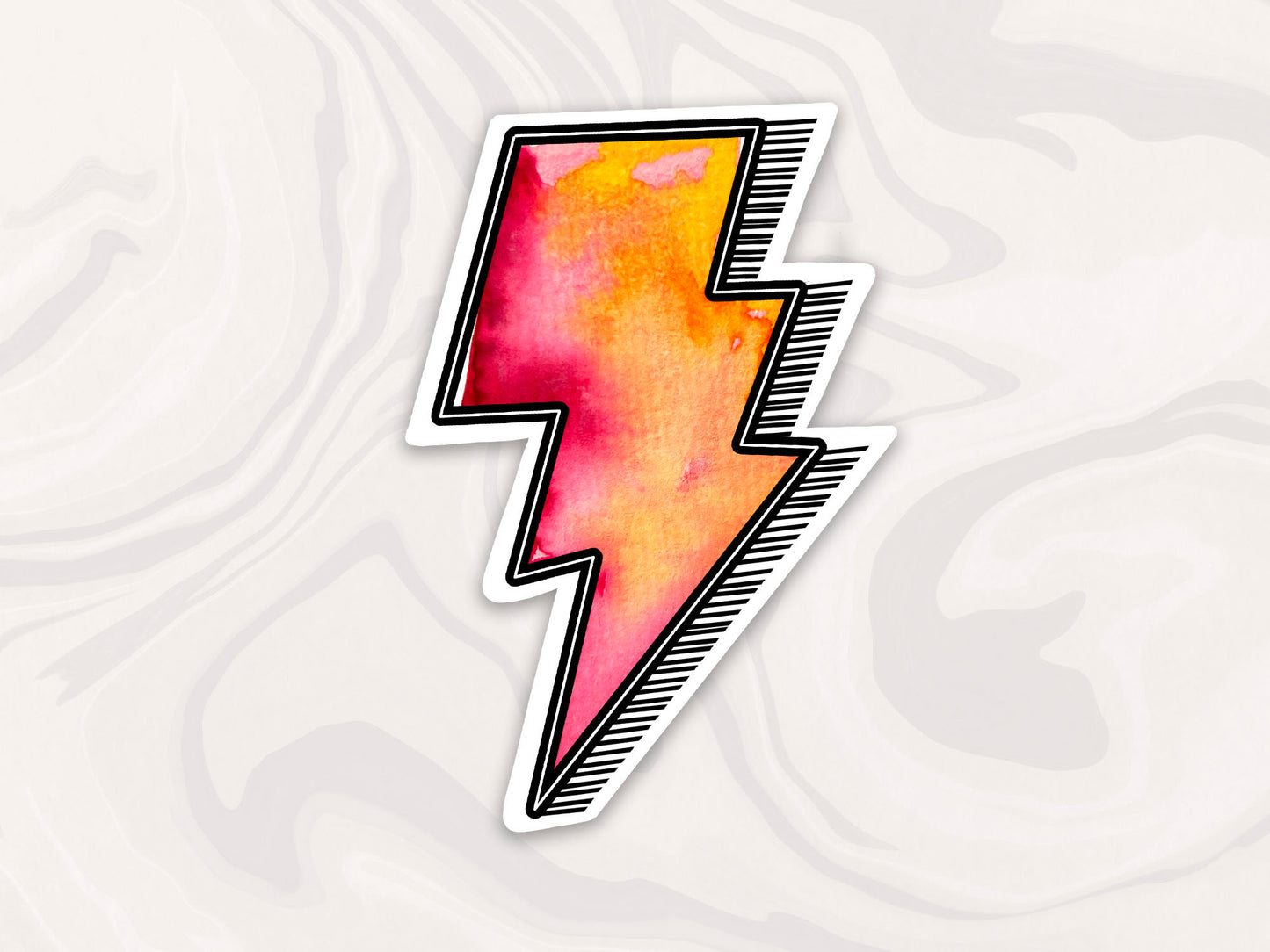 Lightning Bolt Sticker, Retro Lightning Bolt Decal, Waterproof Sticker, Gift
