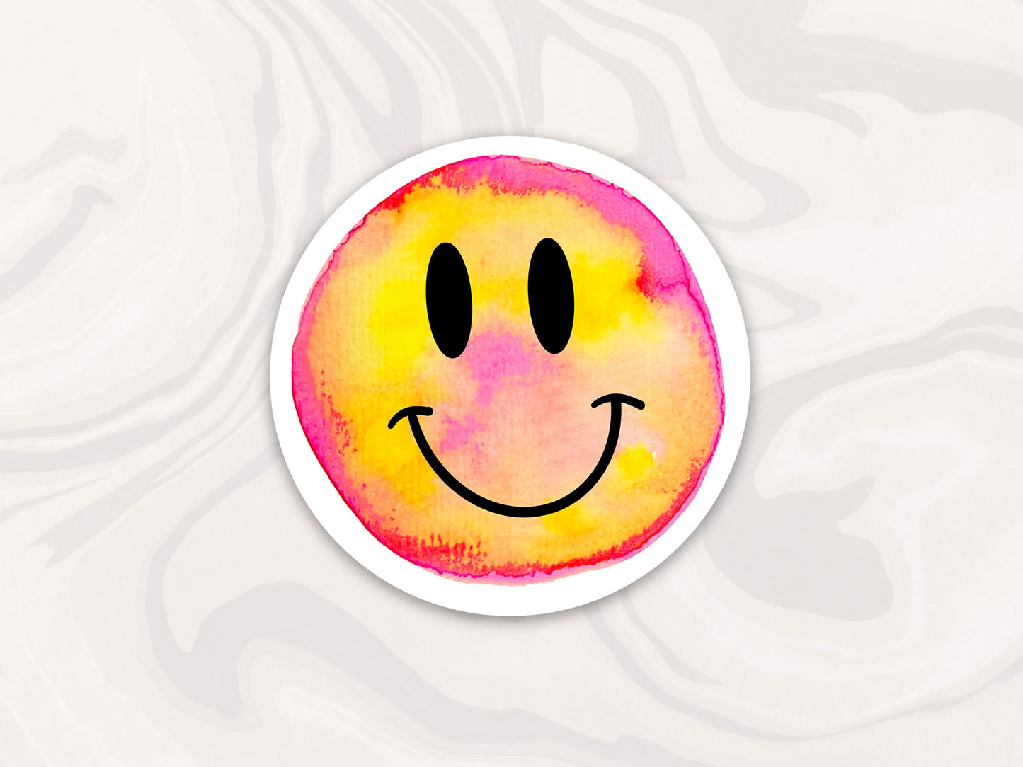 Smiley Face Sticker, Hippie Retro Sticker, Tie Dye Smiley Sticker, Waterproof Decal, Gift