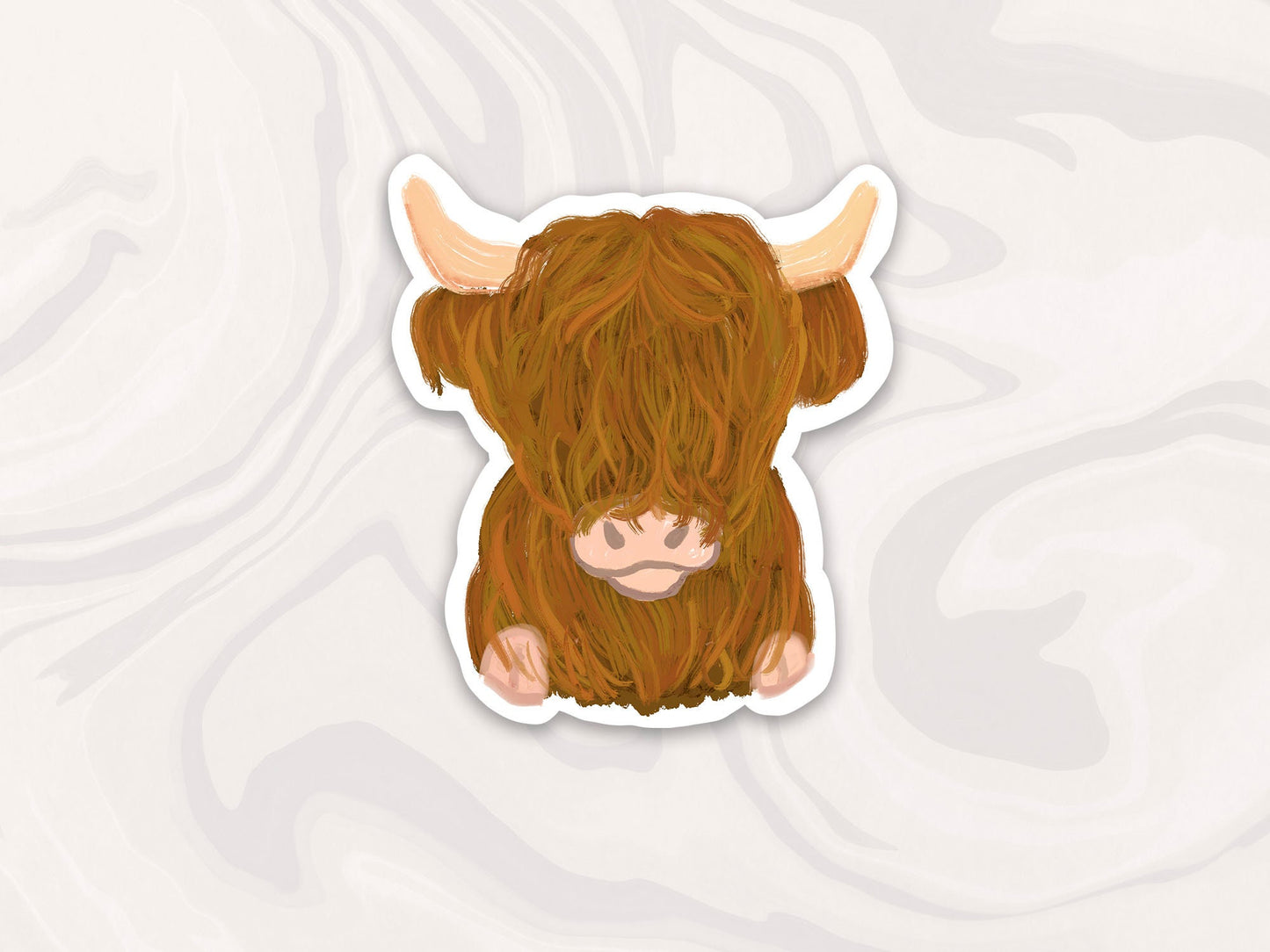 Highland Cow Sticker, Highland Cow Animal Decal, Cow Gift, Cow Accessories, Gift for Cow Lover, Cool Cow Sticker, Gift