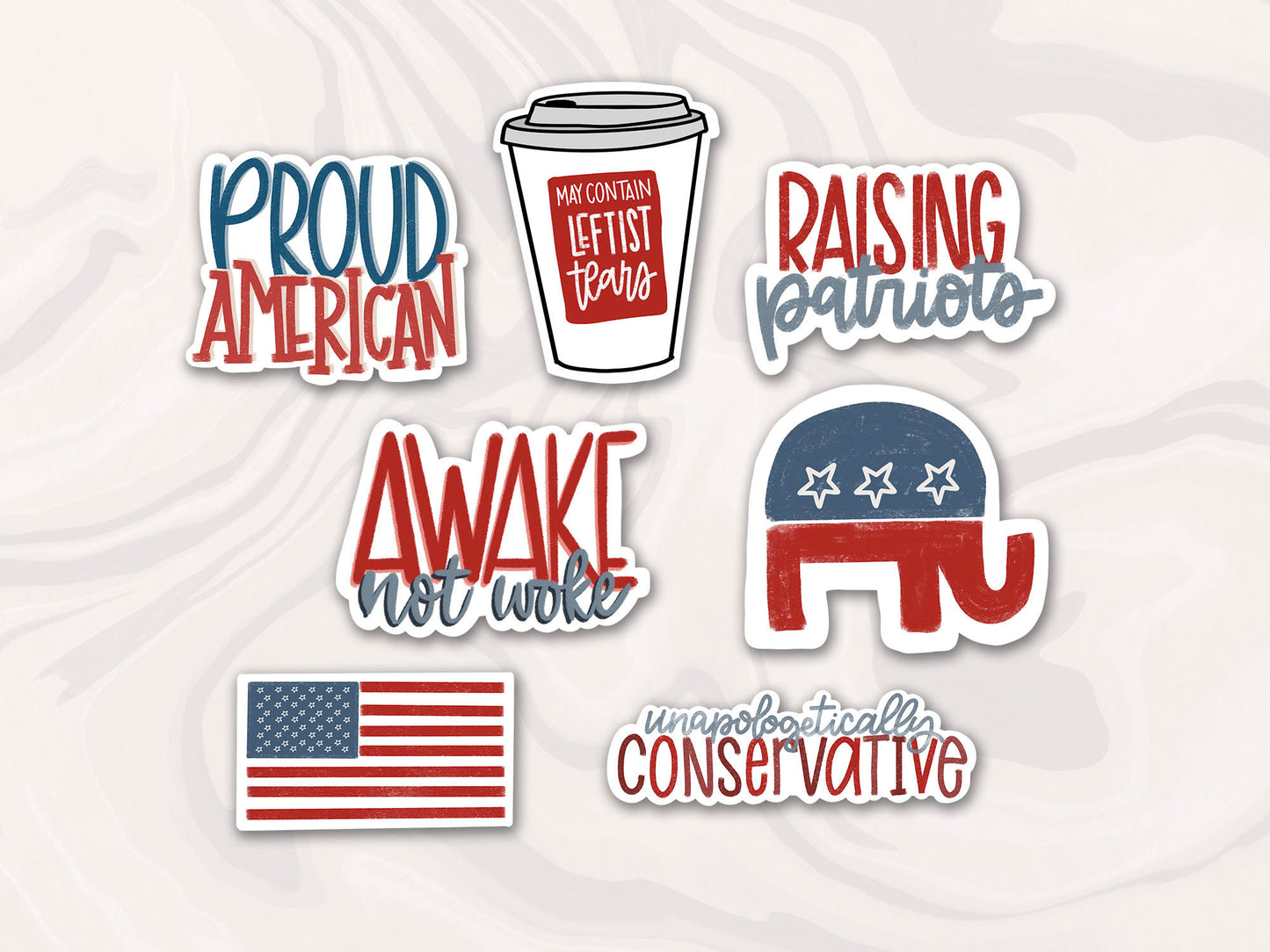 conservative republican political sticker set bundle